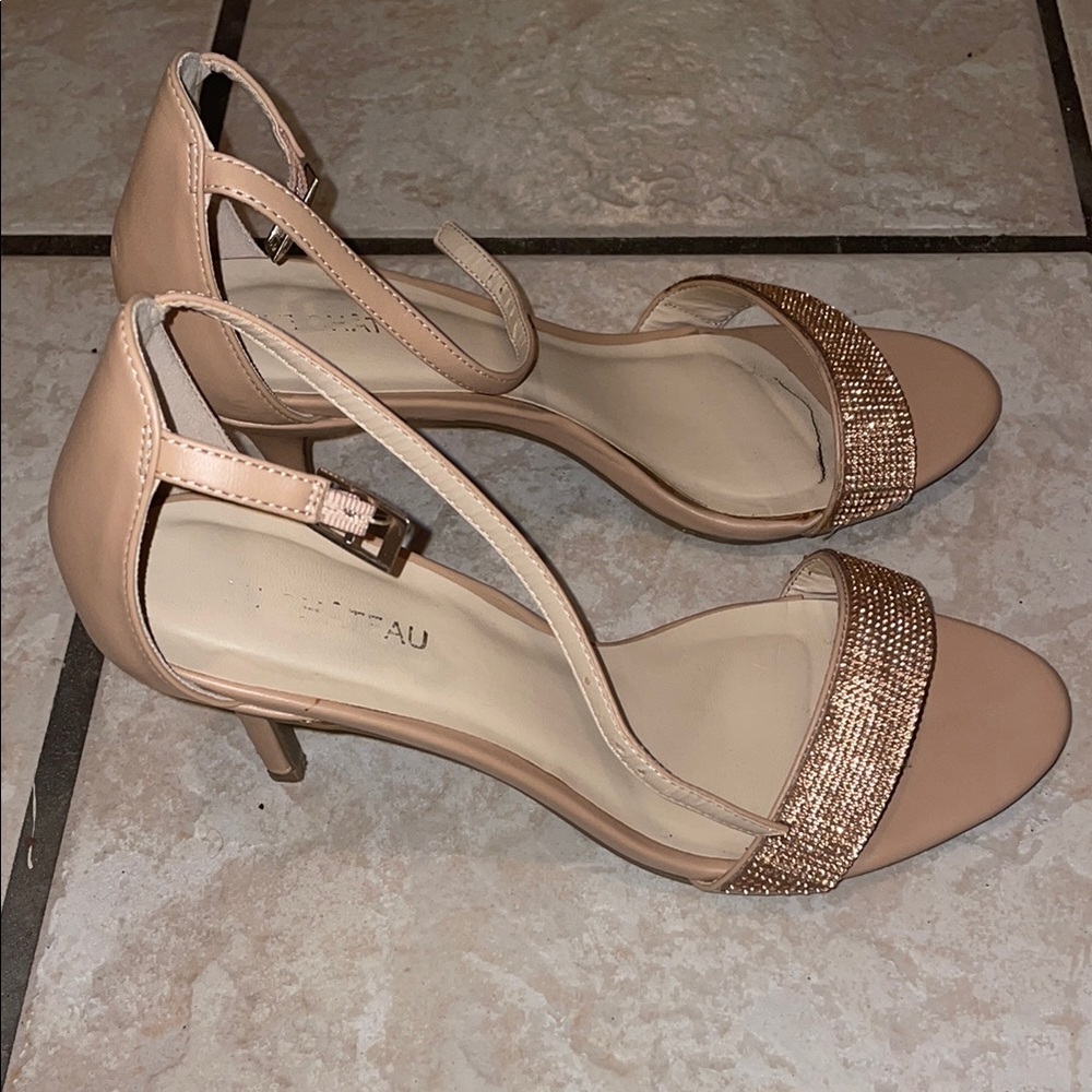 Glitter Ankle Strap Kitten Heels